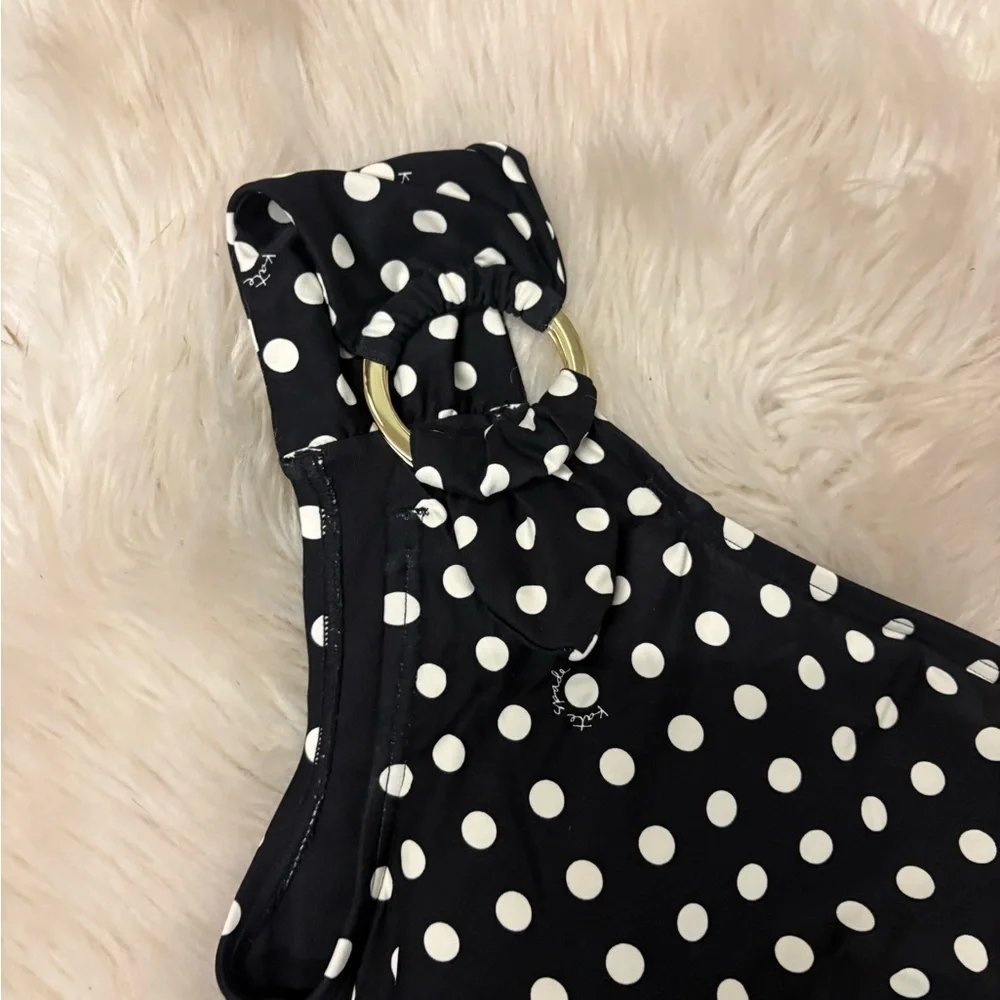 kate spade new york Polka Dot Buckle One Shoulder One Piece Swimsuit sz small